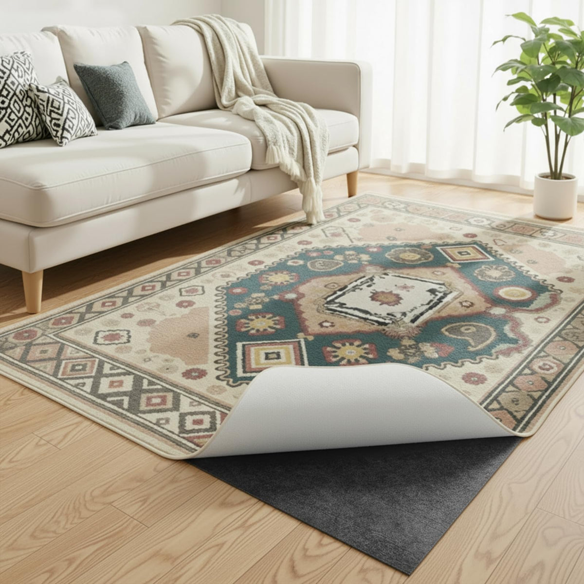 Songrey 8'x10' Non‑Slip Rug Pad, 1/8" Thick Cushioned
