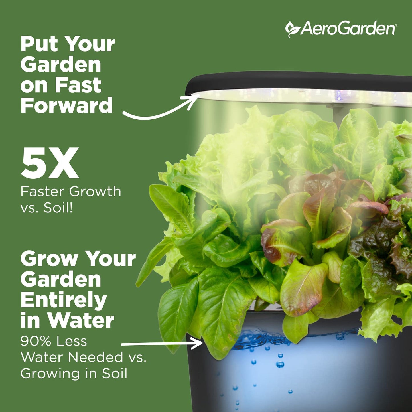 AeroGarden Bounty - Indoor Garden with LED Grow Light, WiFi and Alexa Compatible, Black