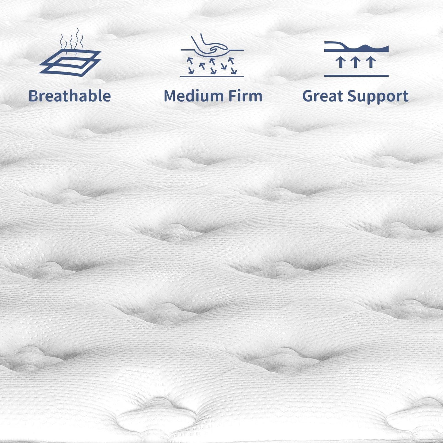 lafengyan Premium Hybrid Mattress with Memory Foam and Pocketed Coils for Balanced Support, Pressure Relief, and Motion Isolation