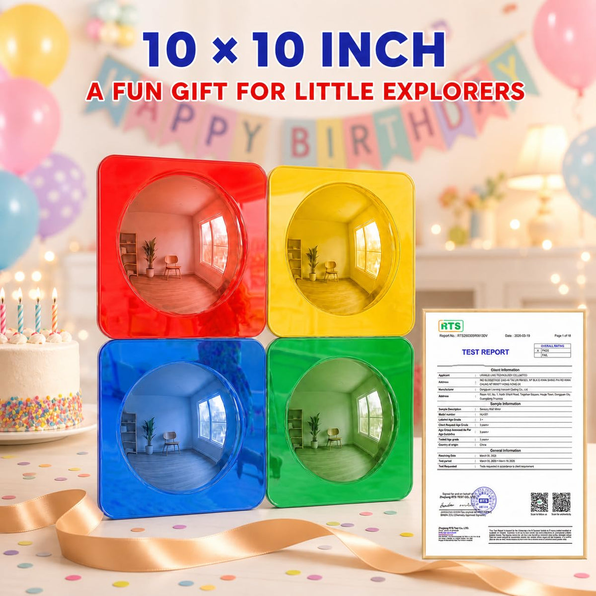 Whimtoyland 4PCS Sensory Mirror for Kids, Gift for Autistic Boys & girls