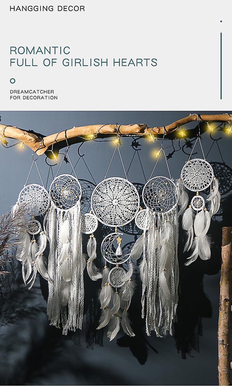 5 Pack Bohemian Ornaments,Dreamcatcher Gift Boho Native American Decor, Handmade Dreamcatcher for Girls, Boys, Adults, Kids Room,Witchy Gifts (Camel)