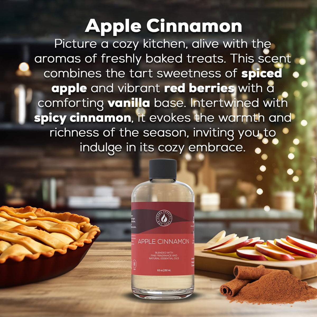 Aroma Country Apple Cinnamon Fall Scent Diffuser Oil Refill (8.5 Fl Oz)