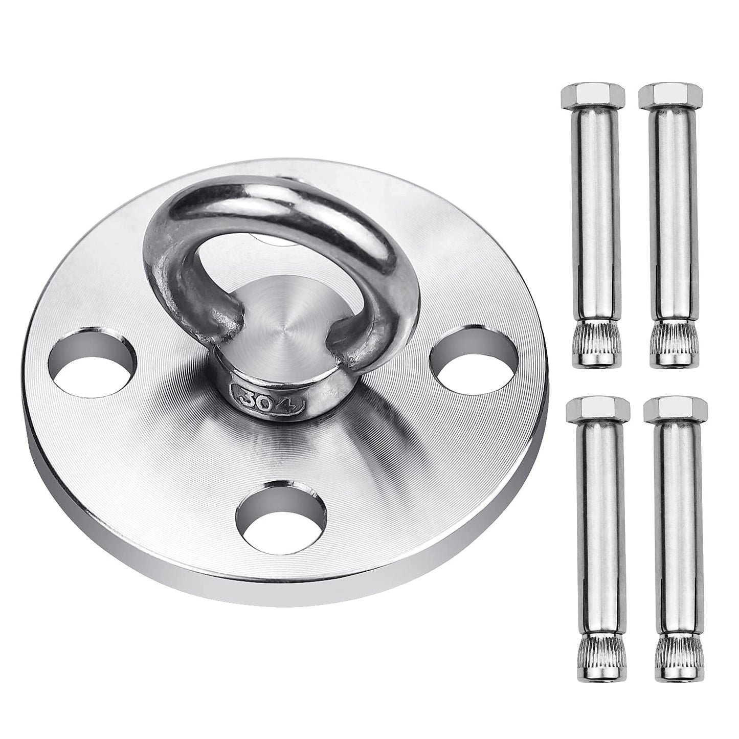 Heavy Duty Swing Hanger Hooks, Stainless Steel Swing Set Accessories 360° Swivel Wall Ceiling Mount Bracket with Screw Bearable 500kg for Yoga Hammock Chair Sandbag, Swing Sets