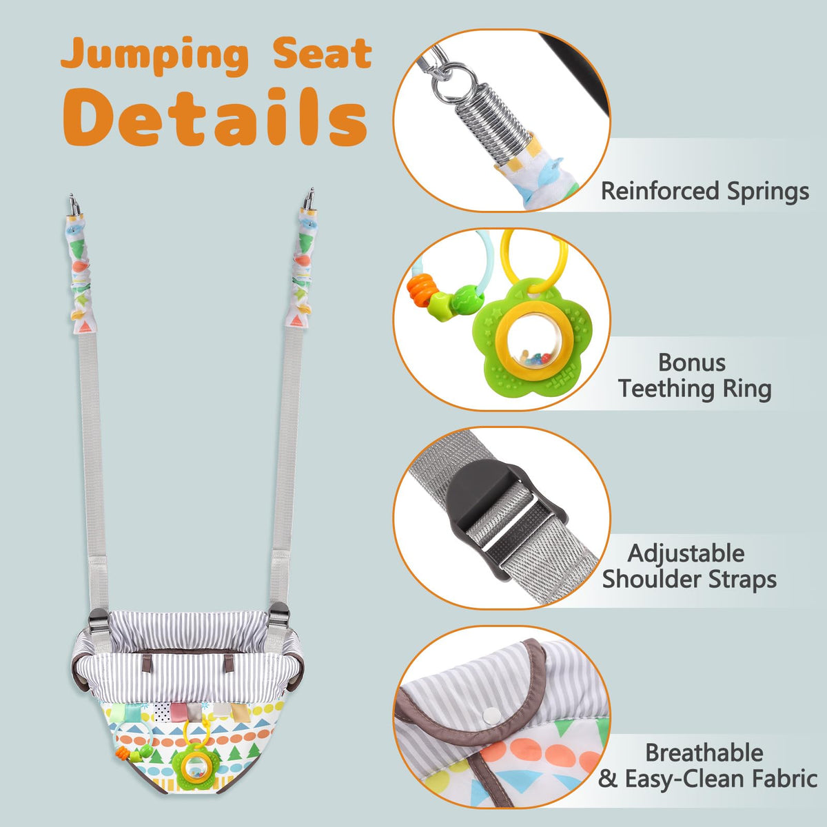 2-in-1 Baby Bouncer Jumper & Toddler Swing, Outdoor/Indoor Baby Swing with 5-Point Safety Harness, Space-Saving Design, Stable and Secure Jumper for Baby