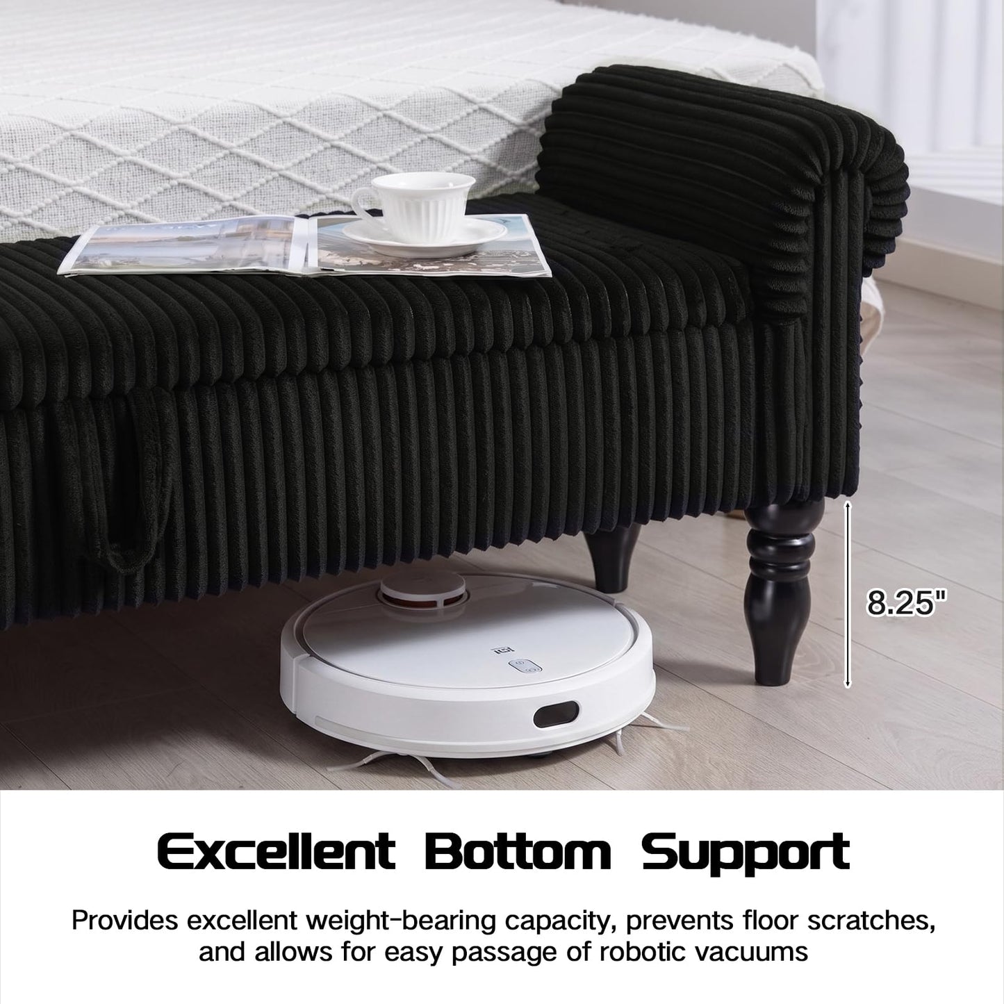 ATOMSPACE 60" Storage Bench for Bedroom,End of Bed Bench with Storage