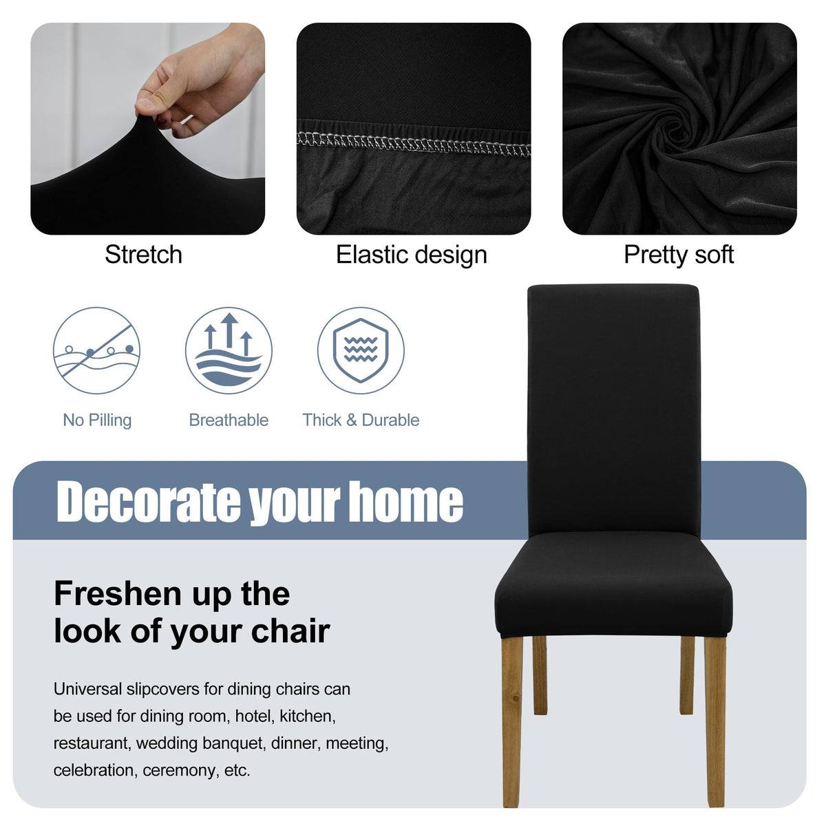 Dining Chair Covers, Stretch Seat Covers, Washable Furniture Protector