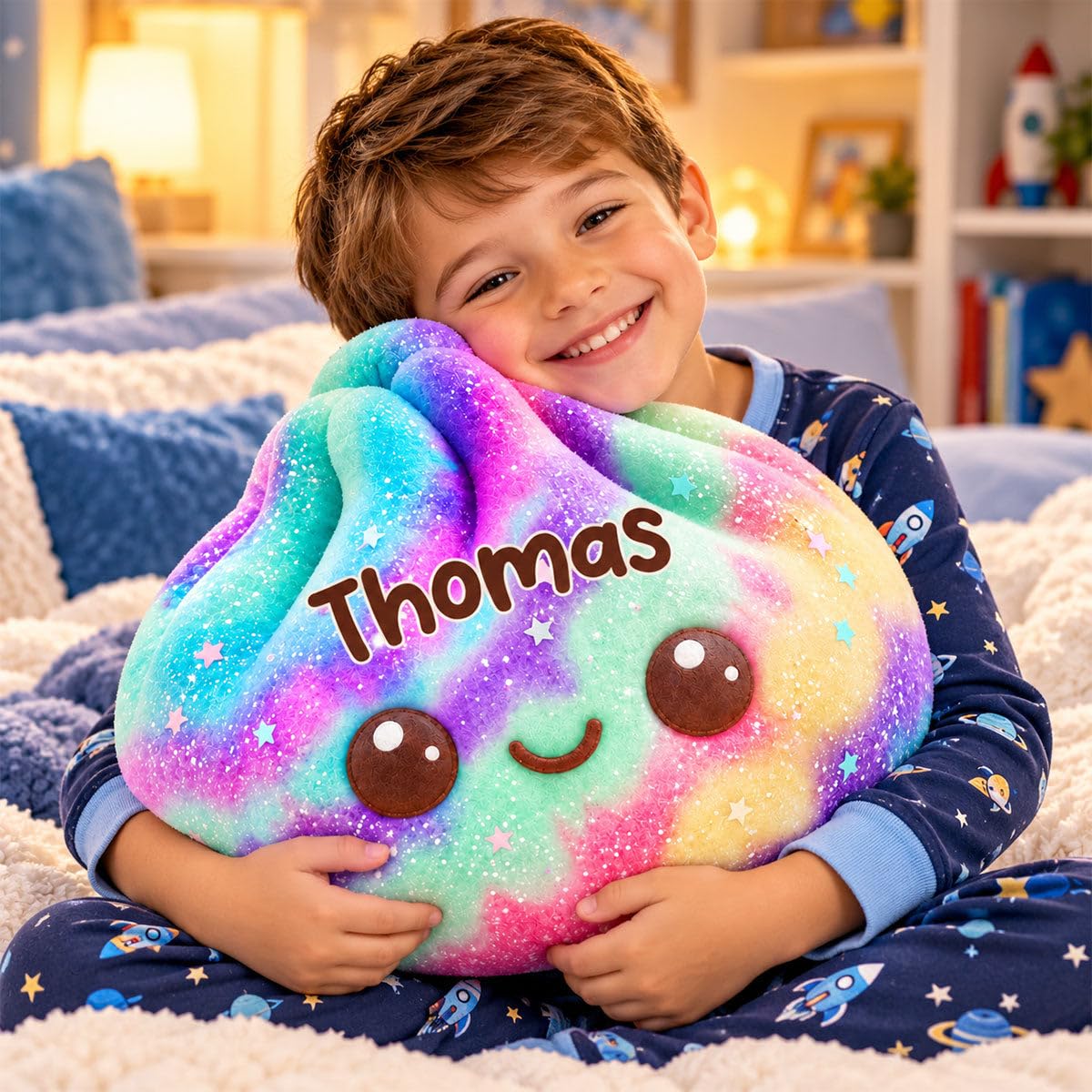 Pawsionate Custom Rainbow Dumpling Pillow, Cute Kawaii Plush Stuffed Gifts