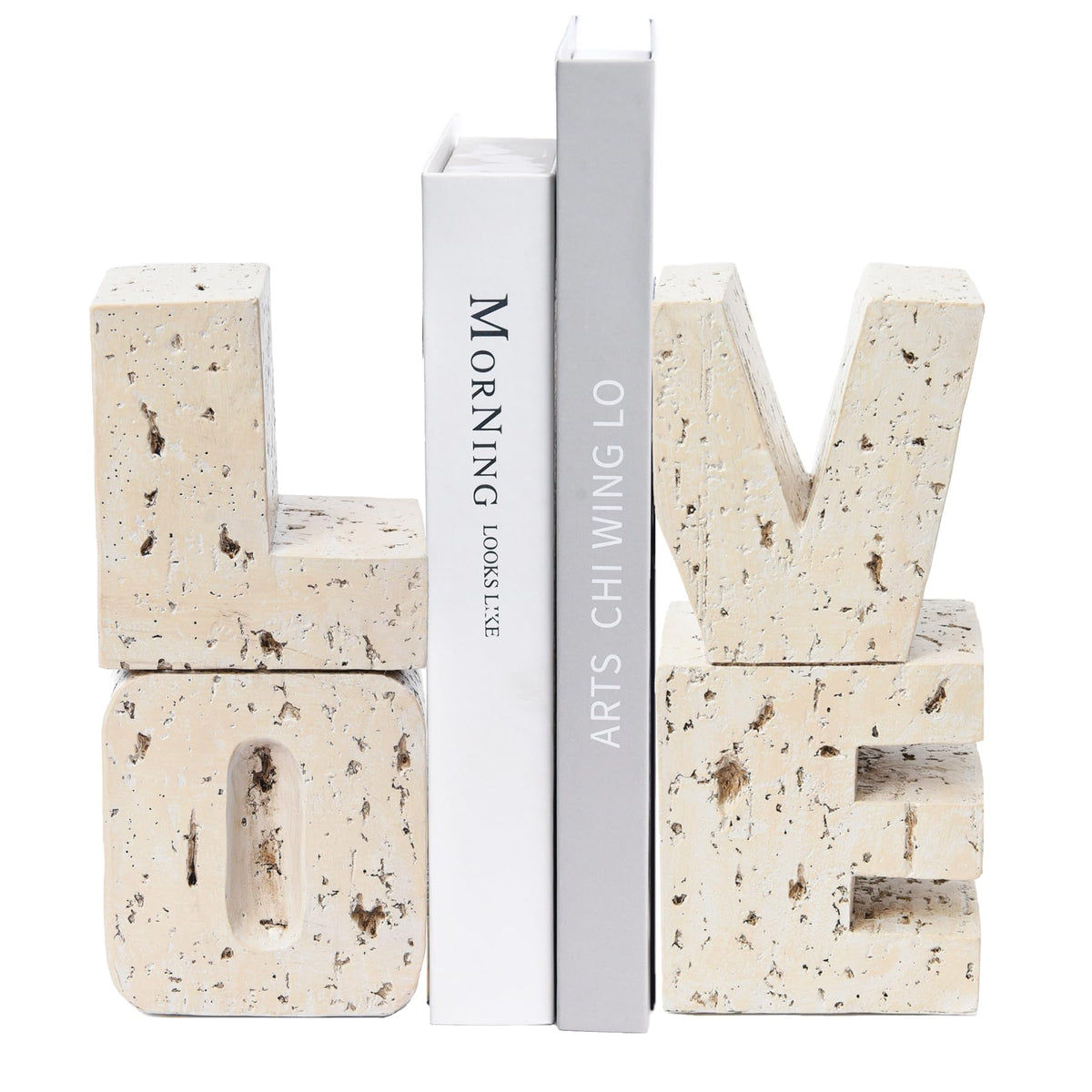 Book Ends Decorative with Love Design,Small Farmhouse Heavy Duty Bookends