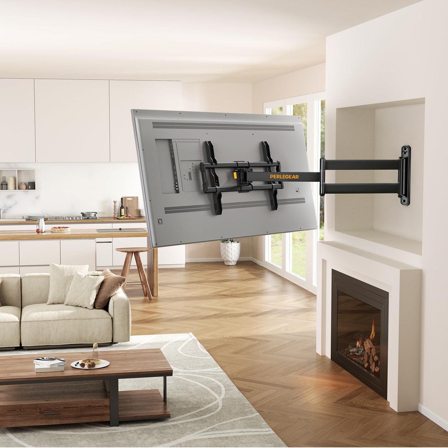 Perlegear Corner TV Wall Mount Long Arm TV Mount Bracket for 37-75 Inch TVs
