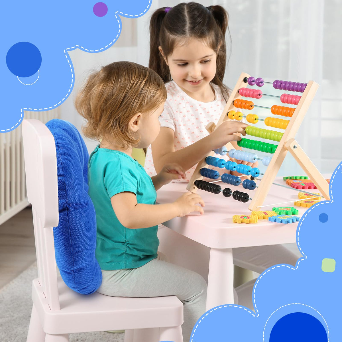 Fumete 8 Pcs Round Floor Cushions for Classroom Kids,Royal Blue