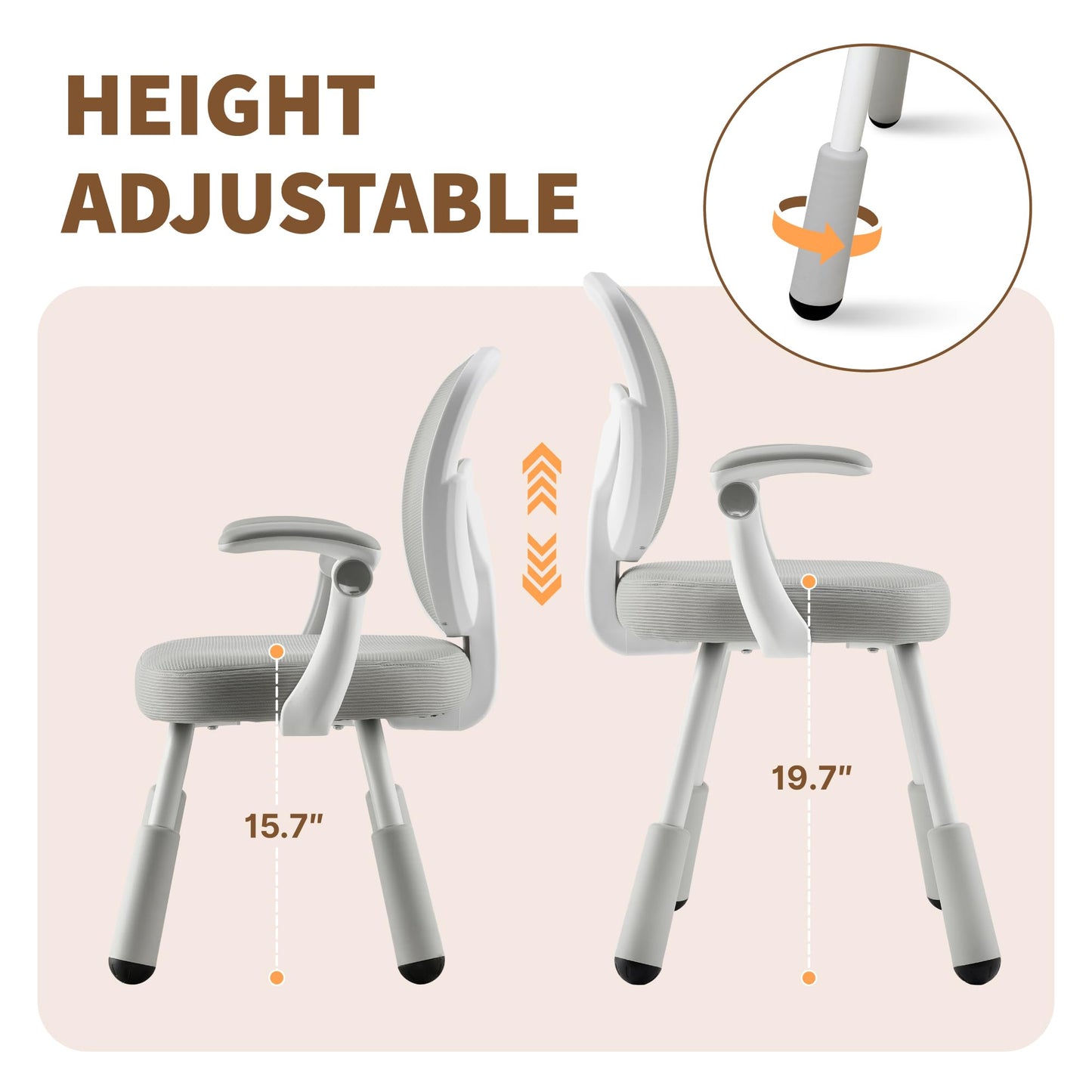 ERIYA Kids Desk Chair, Kids Study Chair,Height-Adjustable with Back Support, Ergonomic Design, Multifunctional for Study, Work & Dining – Ideal for Boys & Girls' Bedrooms & Schools