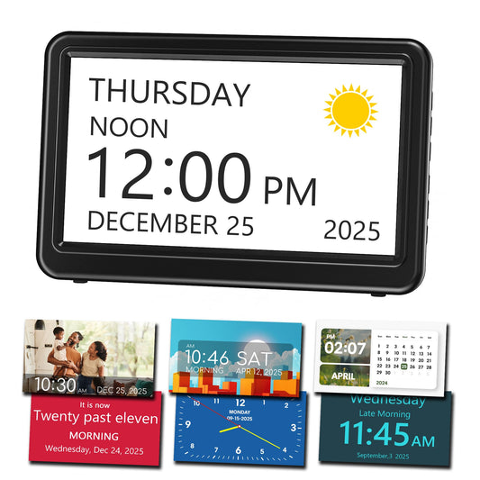 Mesqool Dementia & Alzheimer’s Clock for Seniors-7" HD Display Alarm Clock