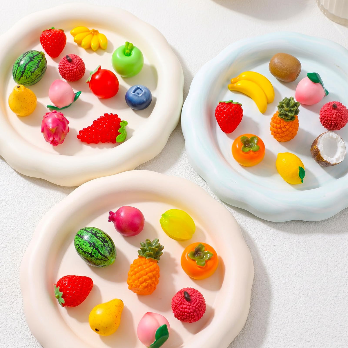 35PCS Resin Artificial Fruits Decor, Fruits Figures (Multiple styles)