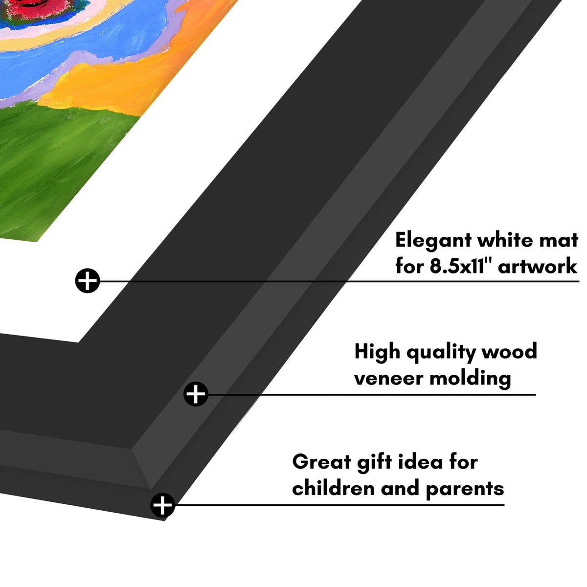 Americanflat 8.5x11 Changeable Kids Art Frame 2-Pack - Black
