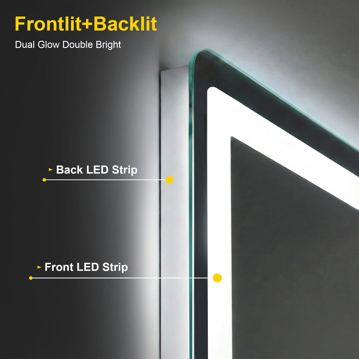 LED Bathroom Mirror with Lights, 30"x40" Lighted Vanity Mirror for Wall