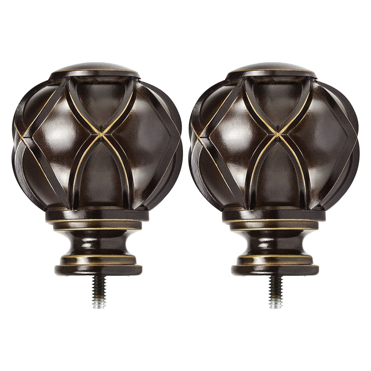 KAMANINA Bronze Finials for Curtain Rods 1 or 7/8 Inch Diameter, Set of 2