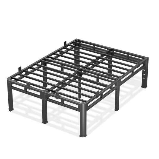 Anyroom 20 Inch Cal King Bed Frame, Double Layer Heavy Duty Metal Bedframe 4000 lbs Capacity, Platform Bed Frames with Headboard Holes, Round Corner Legs, Mattress Slide Stopper, Easy Assembly，