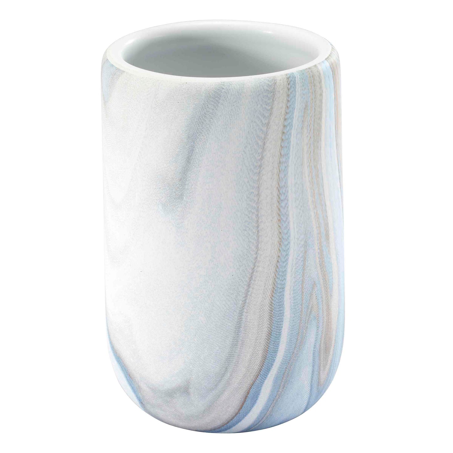 Avanti Linens - Tumbler, Resin Countertop Accessories, Guest Bathroom Essentials (Waves Collection, Blue)