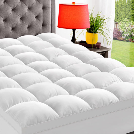 ELEMUSE Cal King Mattress Topper for Back Pain, Extra Thick Mattress Pad Cover, Plush Soft Pillowtop with Elastic Deep Pocket, Overfilled Down Alternative Filling