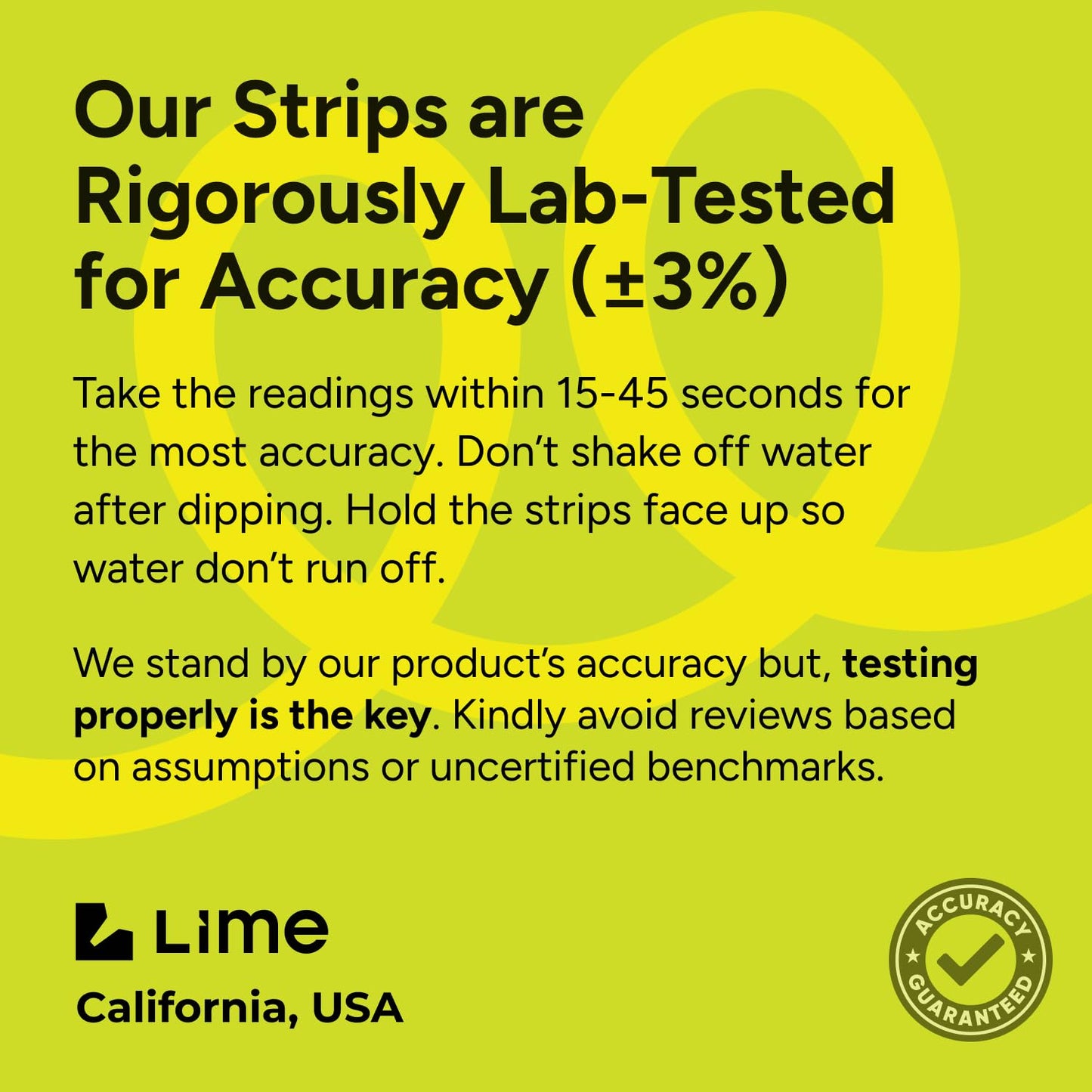 LIME POOL 162 Pcs 7-Way Hot Tub, Spa & Pool Test Strips - Accurate Readings in 15 Seconds