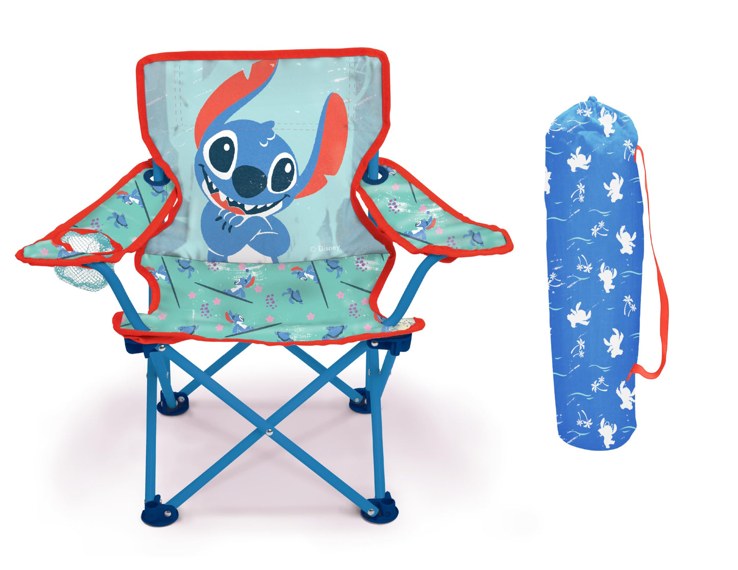 Lilo & Stitch Children's Chair Foldable Camp Chairs for Kids - Fold and Go Chair for Park, Sports or Patio Includes Carry Bag, by JAKKS Pacific Toddlers 24M+