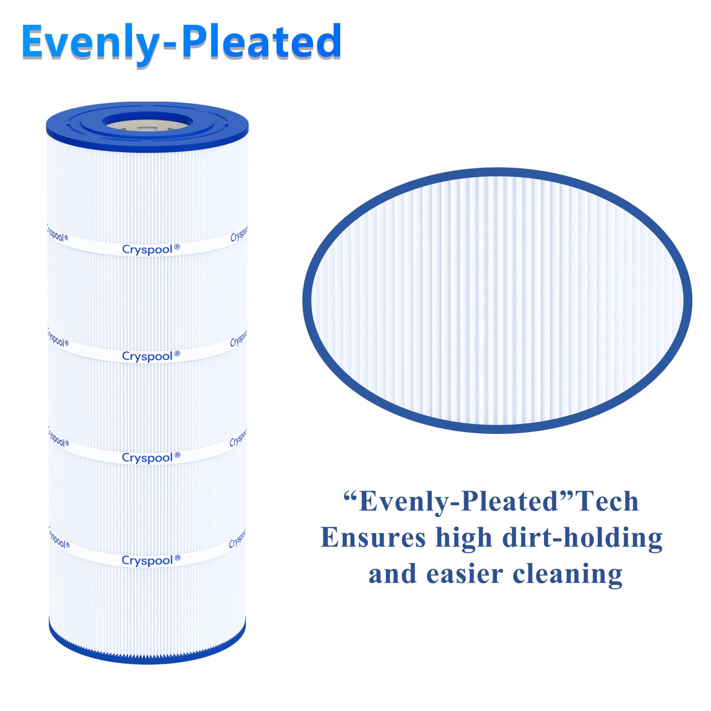 Cryspool® 08055 Filter Compatible with C1200, CX1200RE, Clearwater II 125, PA120, C-8412, FC-1293, 817-0125N, 120 Sq. Ft Pool Filter Cartridge, 2 Pack