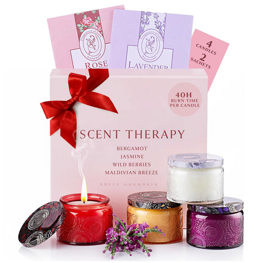 6-pc Scented Candle Gift Set for Women, Aromatherapy Inspired Adelegourdain