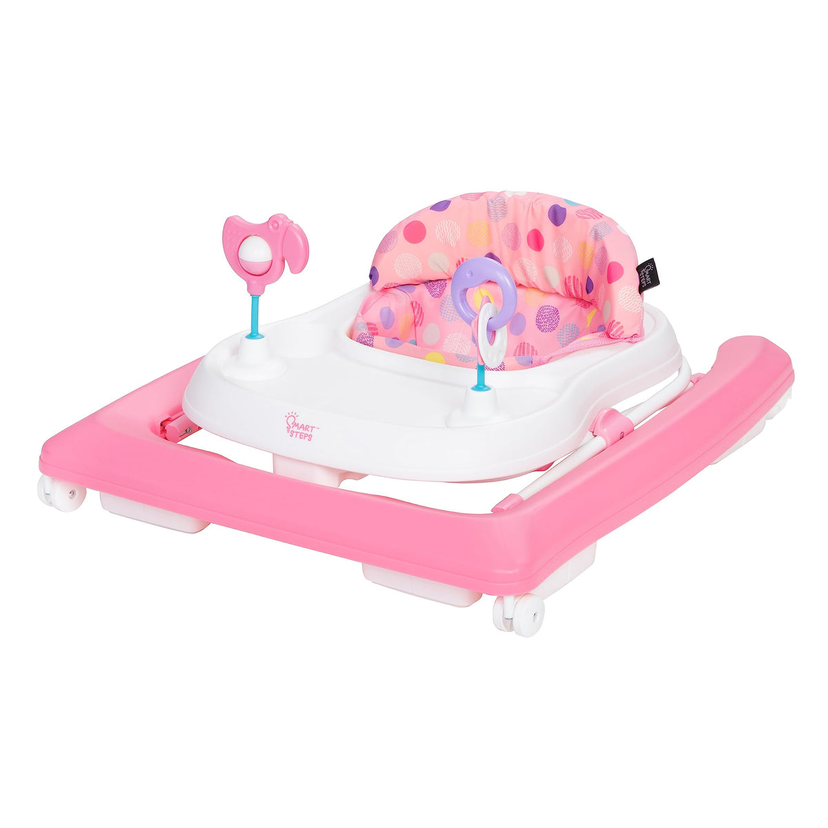 Smart Steps Trend Activity Walker and Entertainer with Removeable Toys, Large Tray, Cup Holder, Adjustable Height and Flat Fold Frame for Storage, Ages 6 Months +, Orbits Rose