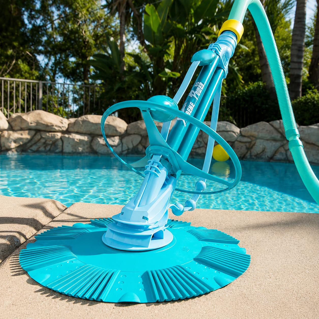 XtremepowerUS Automatic Pool Cleaner Sweeper Vacuum Pool Cleaner Sweep High Flow Side Suction Wall Climb In-Ground/Above Ground Swimming Pool with Hose Suction Set (Blue)