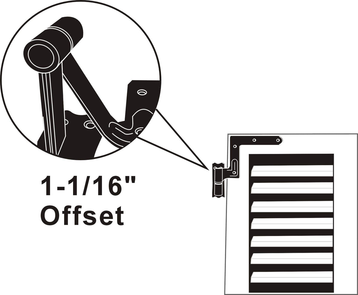 QCAA Steel Blind Shutter Hinge for Wood Frame & Brick, 1-1/16", Power Coated Black, 32 Pack (16 Pairs), Made in Taiwan