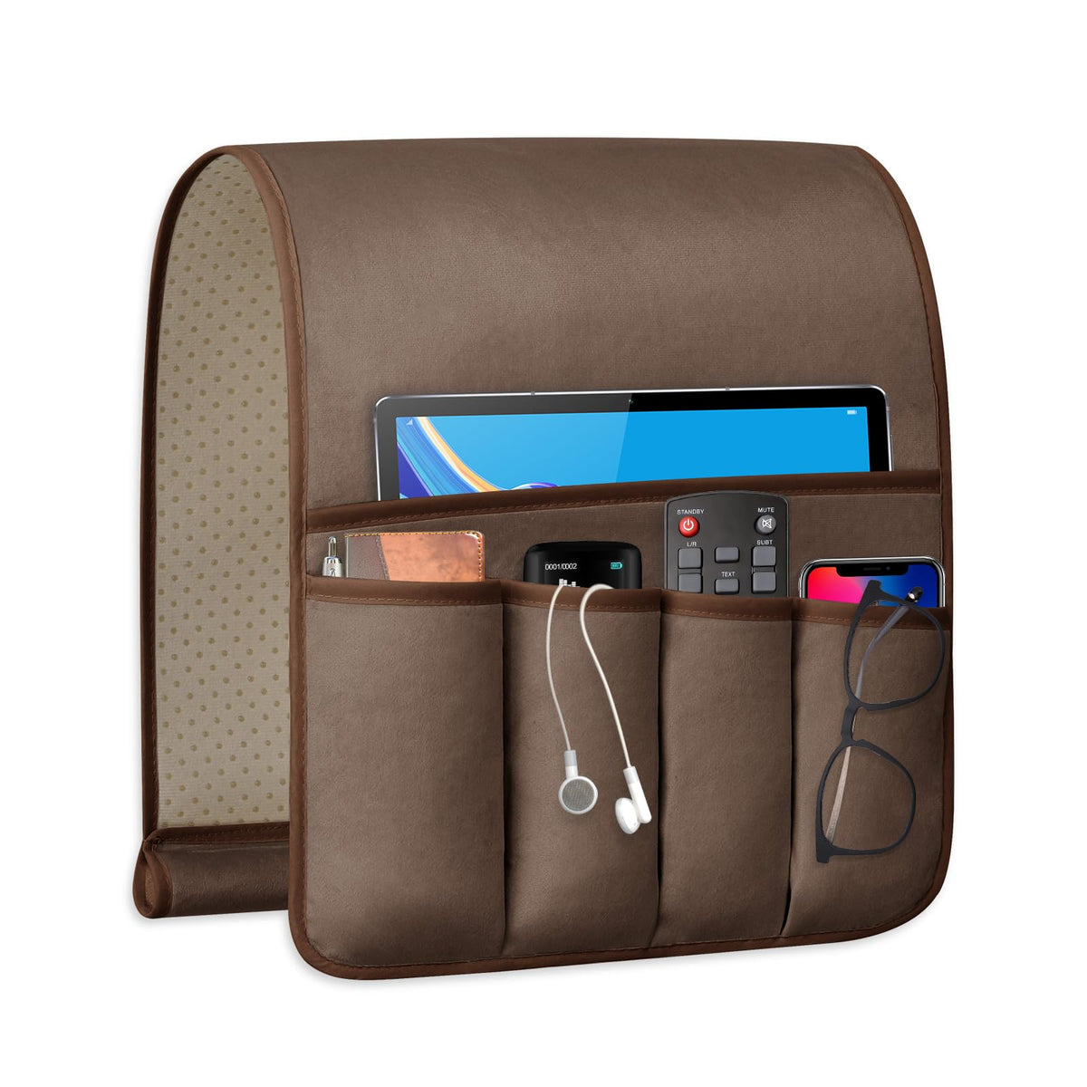 Remote Control Holder for Armchair Caddy, Remote Holder with 5 Pockets