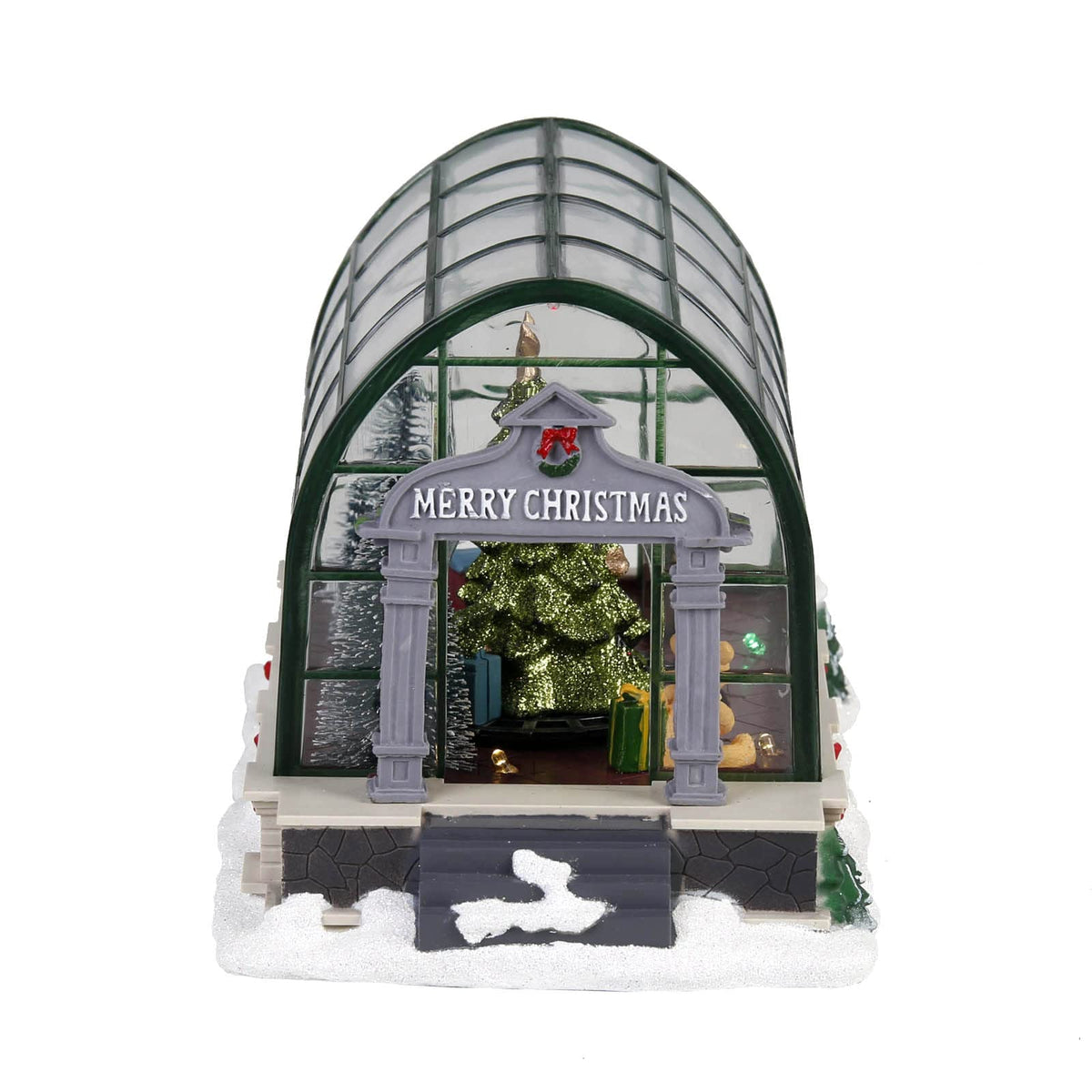 innodept12 Animated Lighted Christmas Village Greenhouse