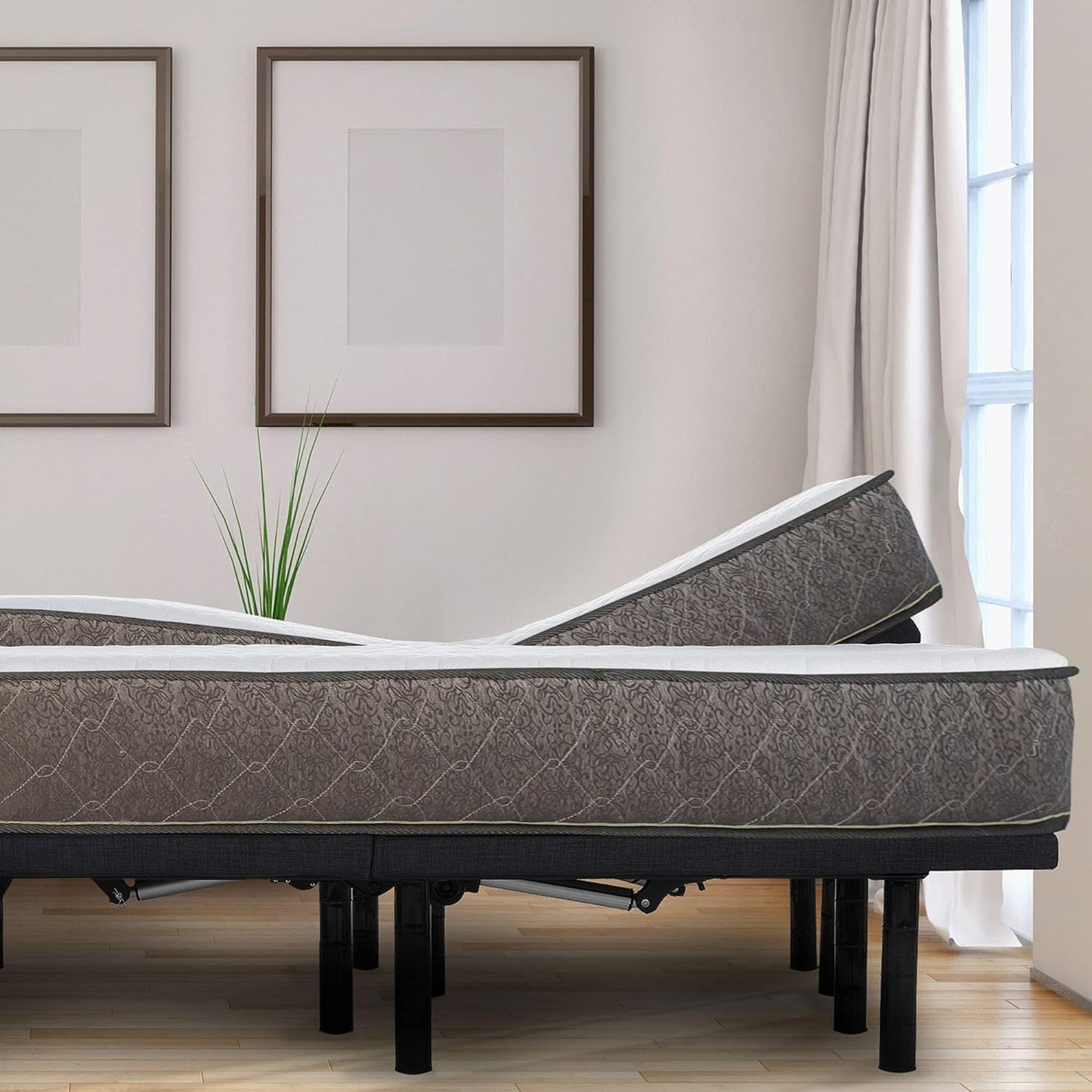 SmartBD Adjustable Split Mattress Plush-Firm Memory Foam Hybrid Mattress,for Adjustable Bed Mattress Set Therapeutic Back Relief (Split Queen)