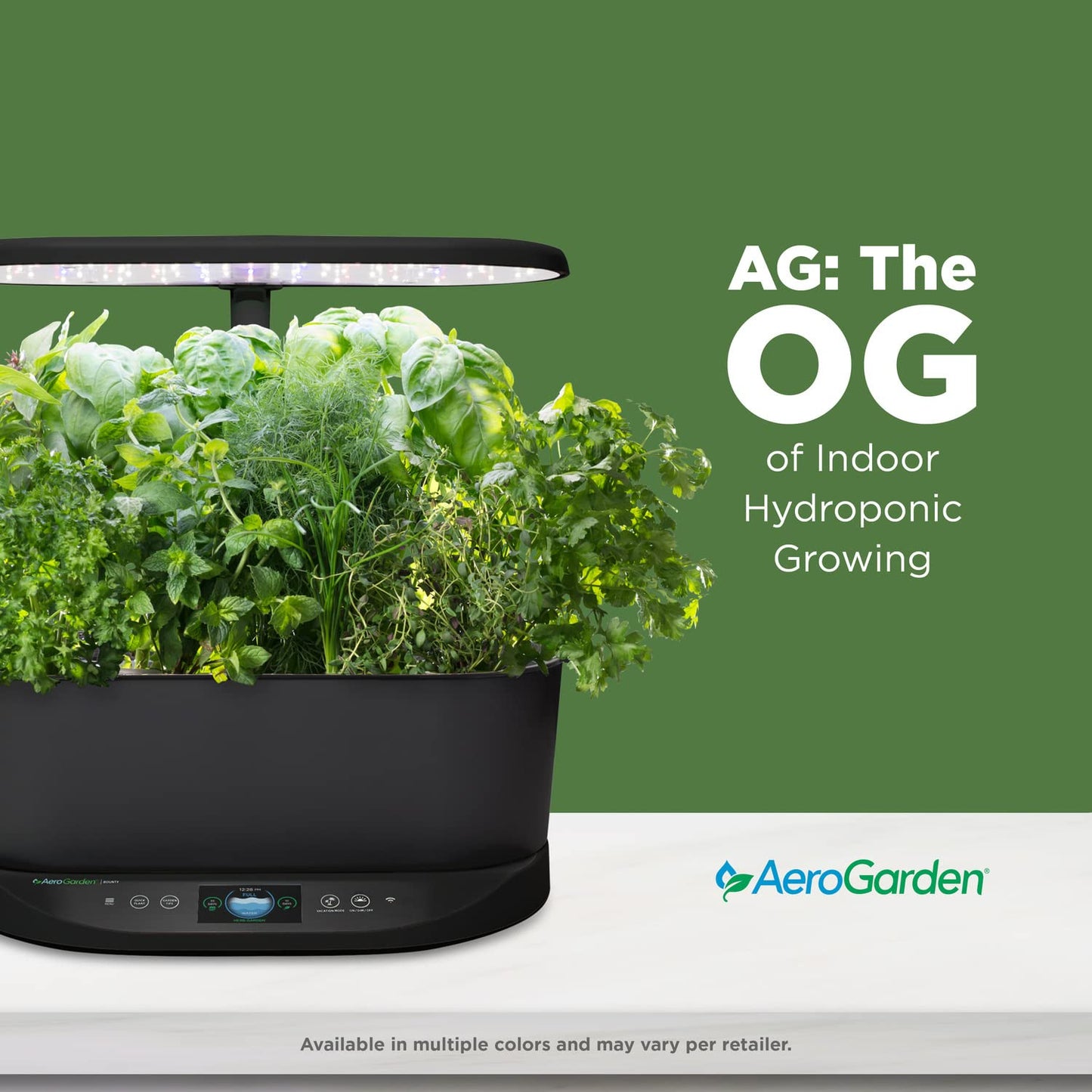 AeroGarden Bounty - Indoor Garden with LED Grow Light, WiFi and Alexa Compatible, Black