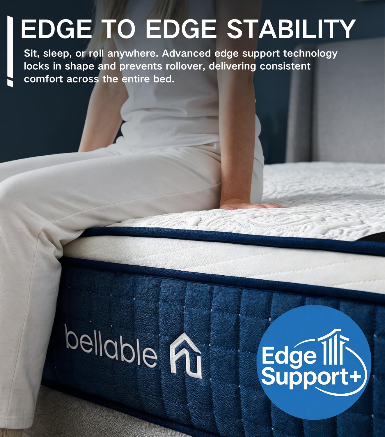Full XL Mattress, 14 Inch Fiberglass-Free Full Mattress with Cooling Gel Memory Foam & Pocket Springs, Medium Firm for Pressure Relief, Excellent Edge Support, Motion Isolation, Back Neck Pain Relief