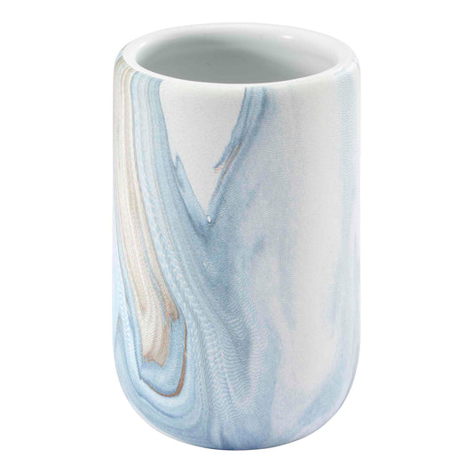 Avanti Linens - Tumbler, Resin Countertop Accessories, Guest Bathroom Essentials (Waves Collection, Blue)