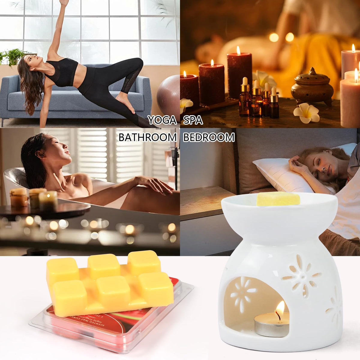 SCENTORINI Wax Melts, Scented Wax Cubes Strong Scent for Wax Warmer, 6 Pack