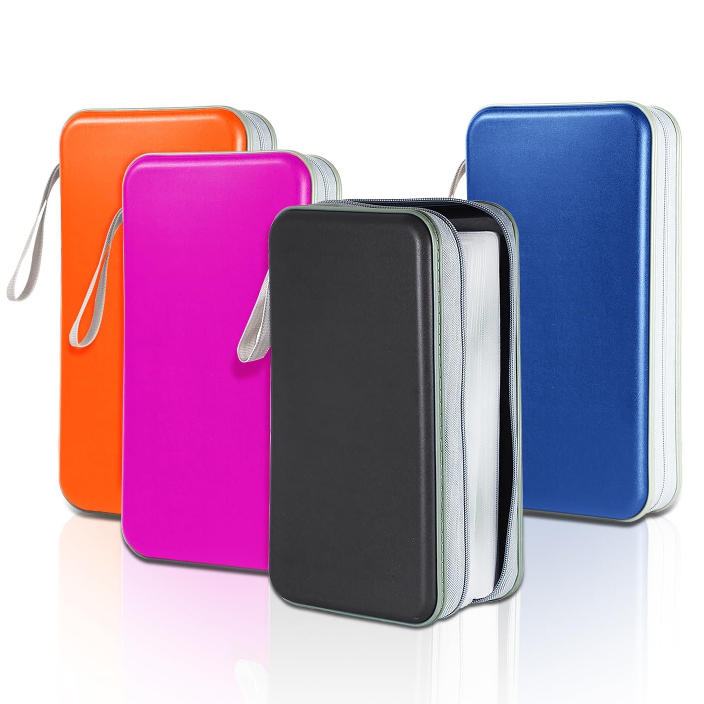 YILAG CD Case DVD Storage 4 Pack,100 Capacity DVD Cases Holder CD Storage Case Holders Plastic CD DVD Disc Case Storage Wallet Binder for Car Home Office Travel(4Colours)