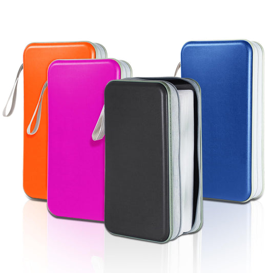 YILAG CD Case DVD Storage 4 Pack,100 Capacity DVD Cases Holder CD Storage Case Holders Plastic CD DVD Disc Case Storage Wallet Binder for Car Home Office Travel(4Colours)
