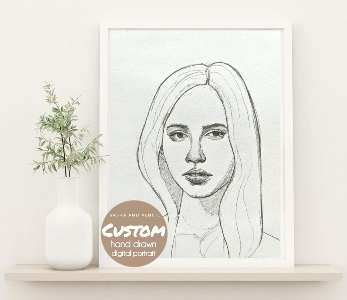 Personal drawing sketch from photo, male female custom portrait of woman man, Handmade individual face drawing to order, personalized sketching gift for wife child pet dog mother (DIGITAL DOWNLOAD ONLY)