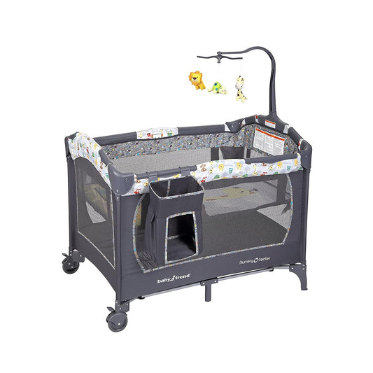Baby Trend Nursery Center Playard with Bassinet & Diaper Stacker, Tanzania