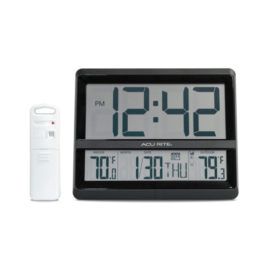 AcuRite (75440L Large Wireless Atomic Clock with Temp and Auto DST Changes