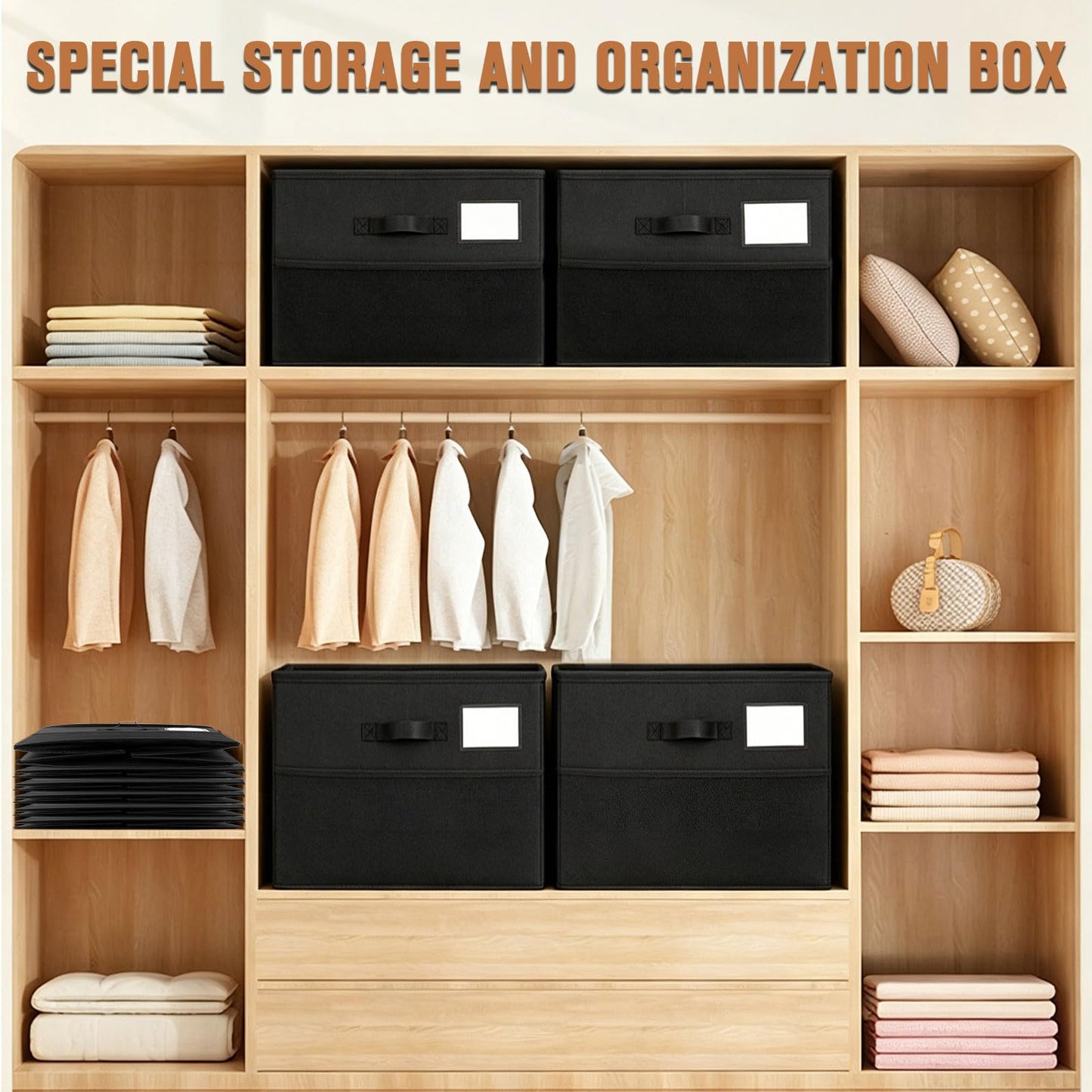 GOIMGN 2 Pack Shoe Storage Organizer Box for Closet Adjustable Dividers