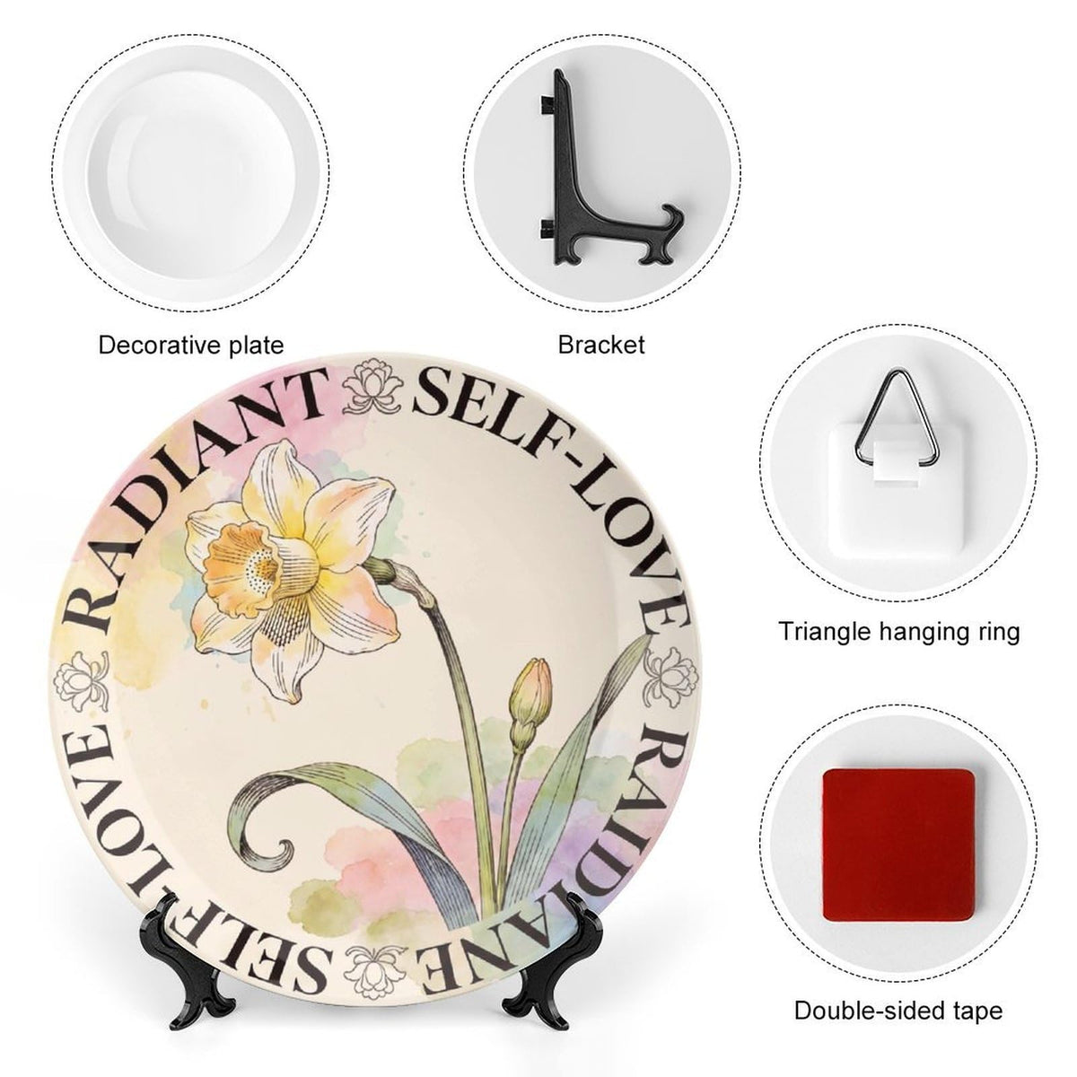 Nichcepts 8 Inch Decorative Plates Birth Flower March Daffodil