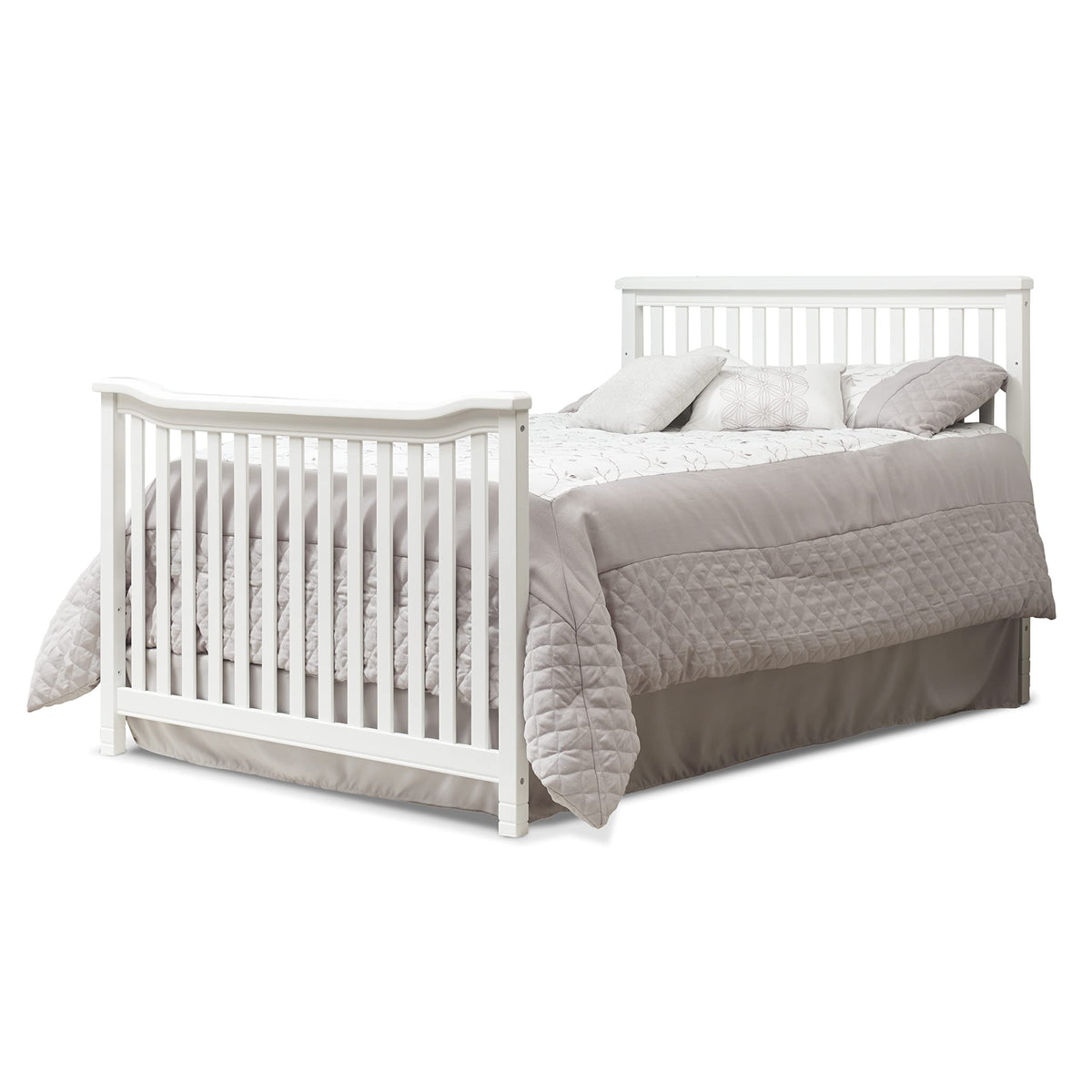 Sorelle Palisades 3-Piece Nursery Set - 4-in-1 Convertible Crib, 4-Drawer Dresser, Changing Table with Hamper - Non-Toxic Wood Finish - White