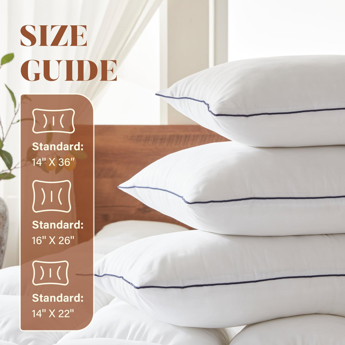 Memory Foam 14 x 36 Inch Pillow Insert, Decorative Throw Pillow, White