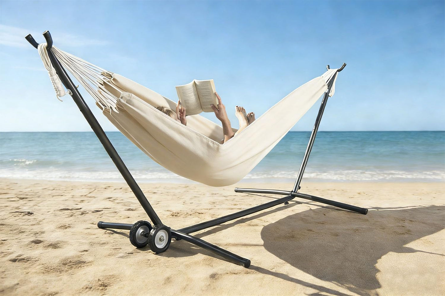 Lazy Daze Hammocks Wheel Kit for Hammock Stands, Black Weather Resistant Universal Hammock Stand Wheel for Easy Outdoor Mobility