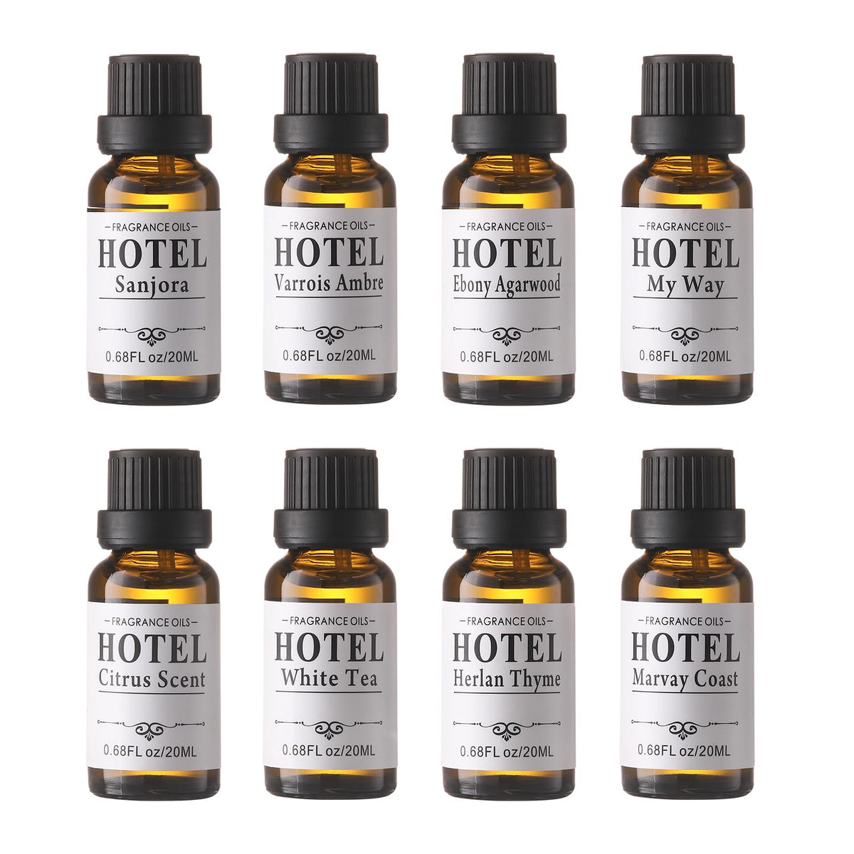 Hotel Collection Diffuser Oil Set - 8 Pack 20ml, White Tea & My Way