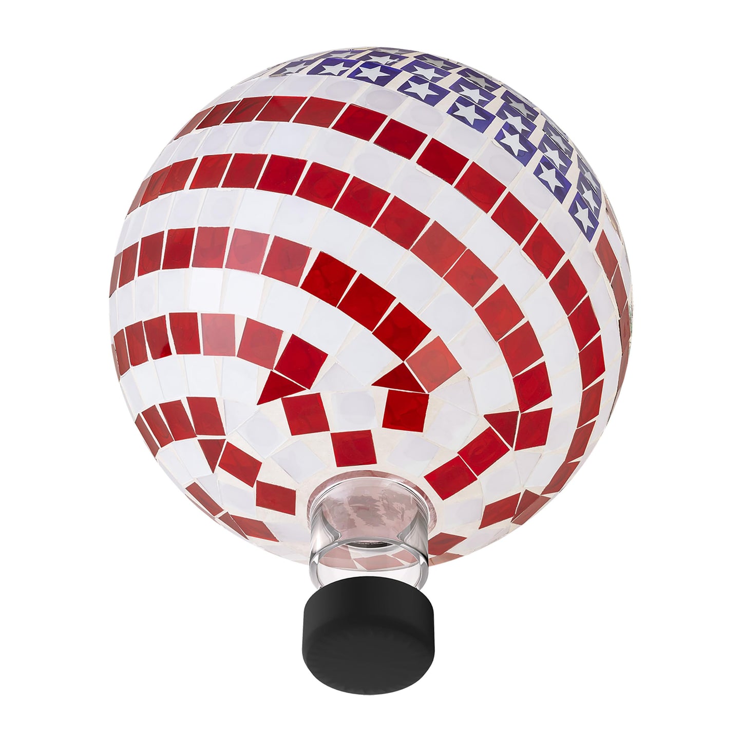Alpine Corporation 10" Diameter Indoor/Outdoor Glass Mosaic Gazing Globe Yard Decoration, Patriotic Design