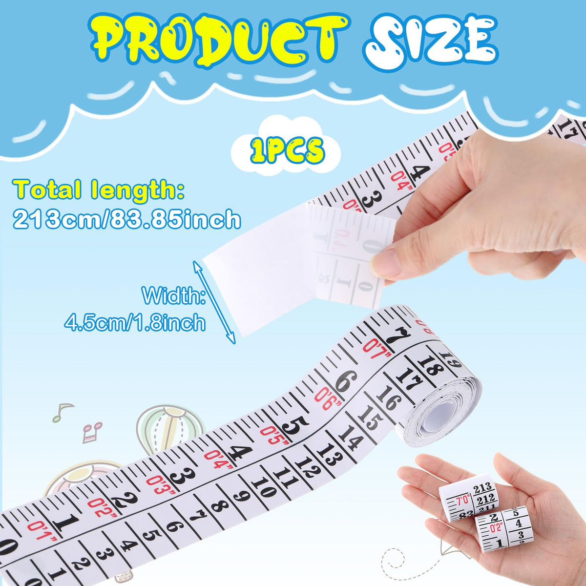 Tatuo 1 Pc Height Growth Chart for Wall Ruler Tape Adhesive for Home,White